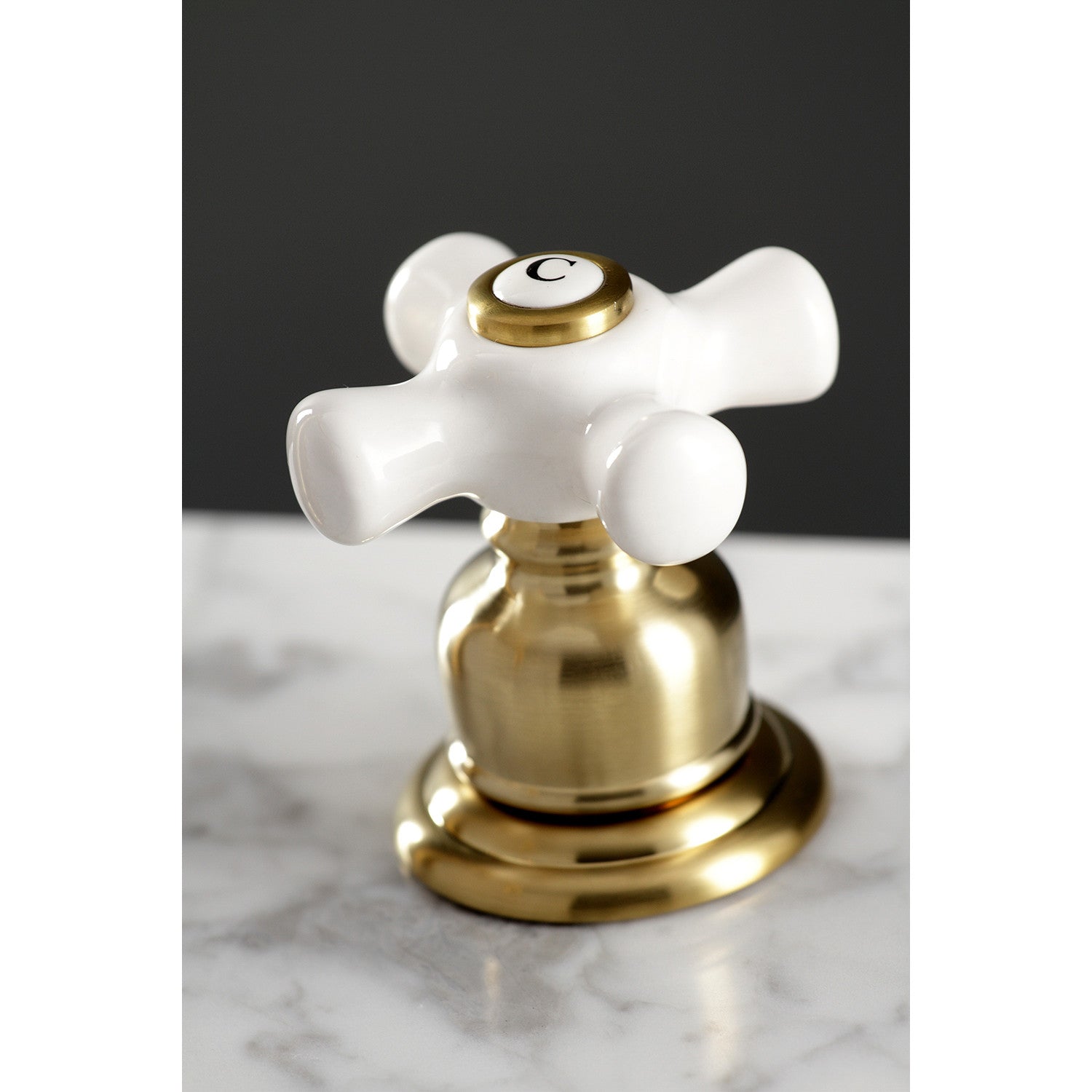 American Classic FSC1973PX Two Handle 3-Hole Widespread Bathroom Faucet with Brass Pop-Up Drain - Brushed Brass Finish for Vanity Sink - Perfect for Modern and Traditional Bathroom Decor