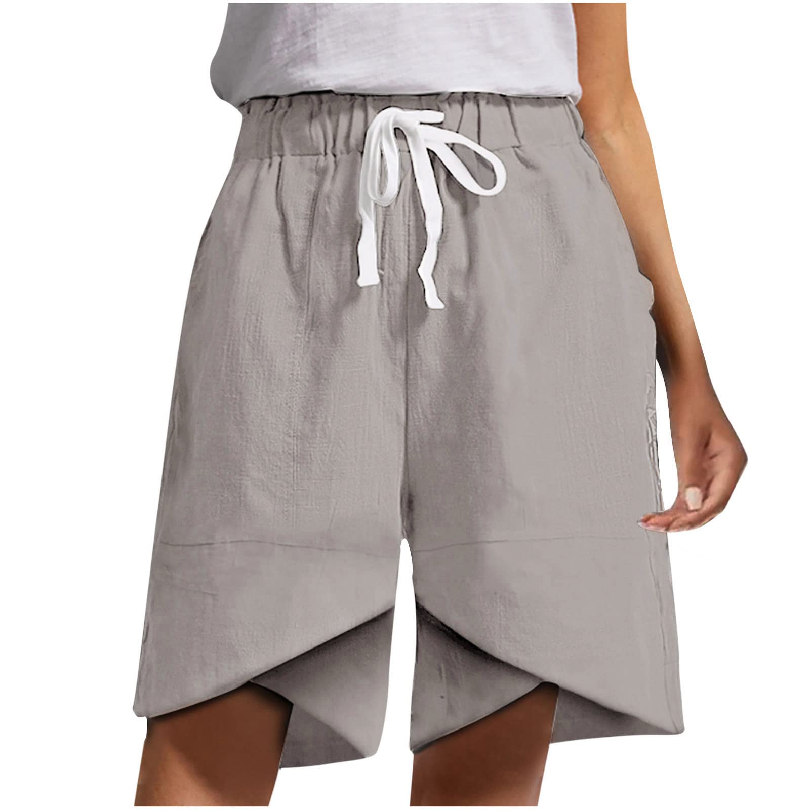 Women's High Waist Athletic Running Shorts with Pockets - 12