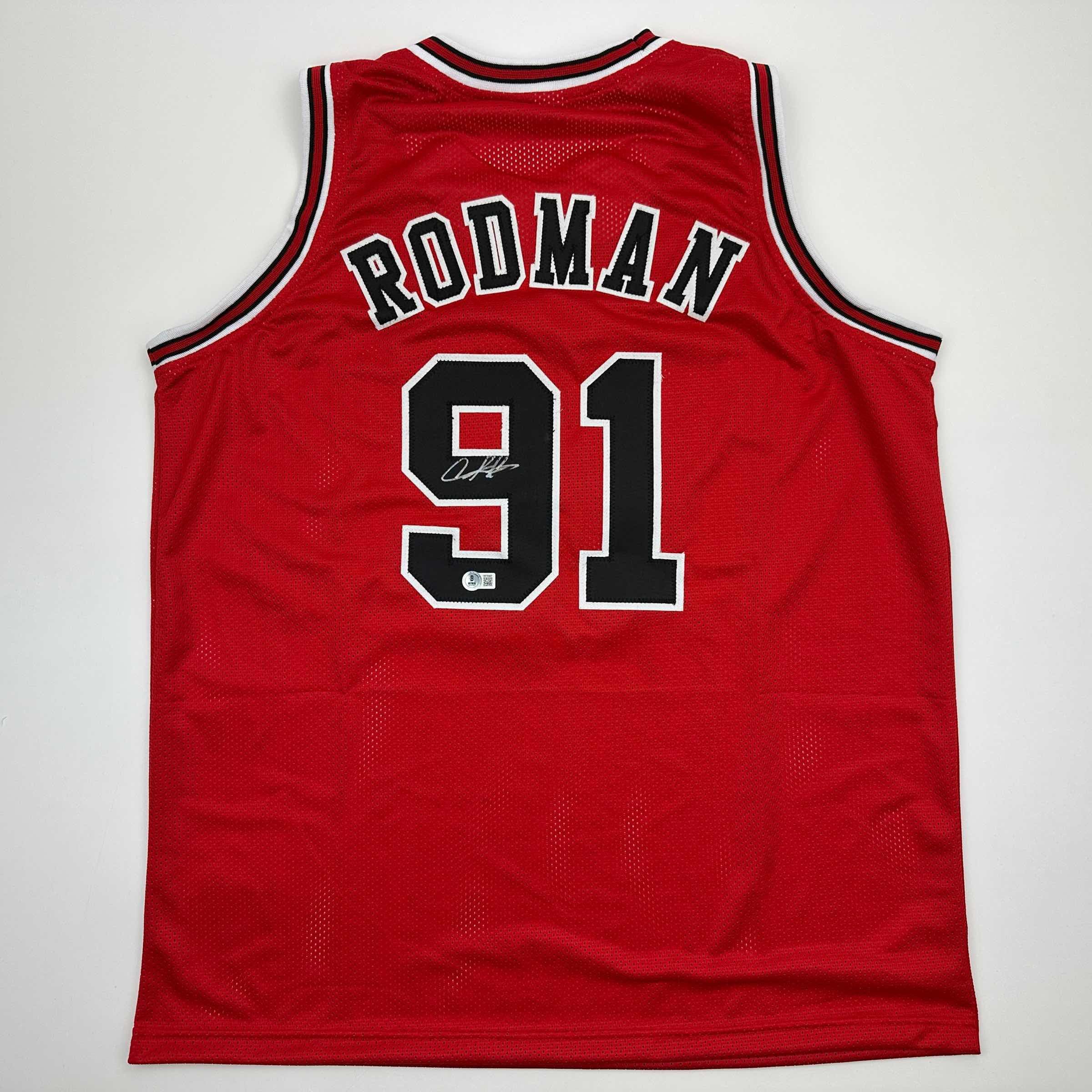 Authentic Autographed Dennis Rodman Chicago Bulls Basketball Jersey with JSA COA - Perfect for Collectors, Sports Fans, and Memorabilia Displays