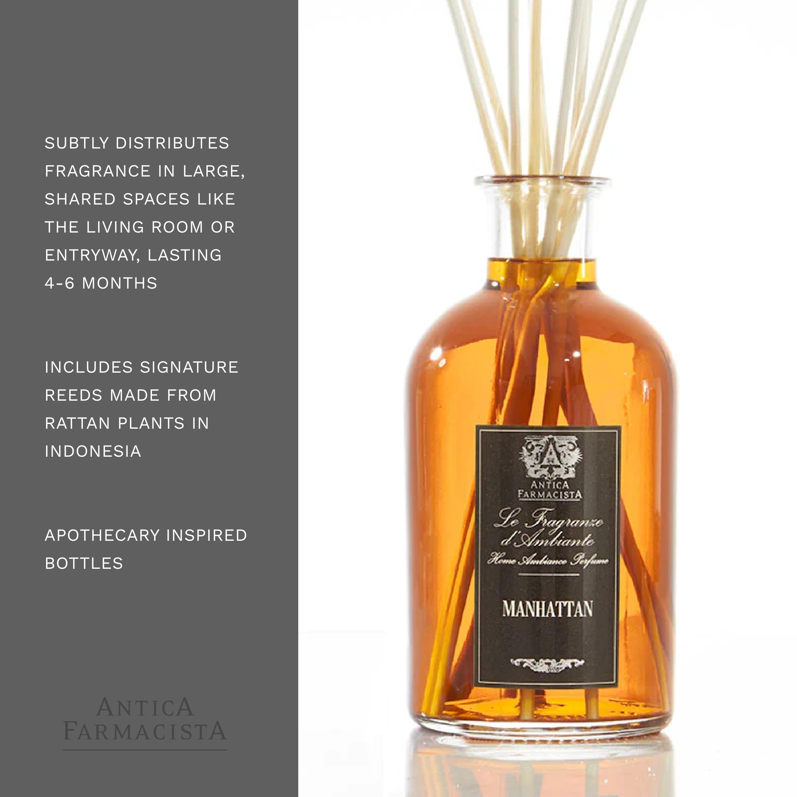 Antica Farmacista Home Ambiance Diffuser - Manhattan Scented Essential Oil Diffuser, 16.9 Fl Oz Aromatherapy for Living Room, Bedroom & Office Relaxation