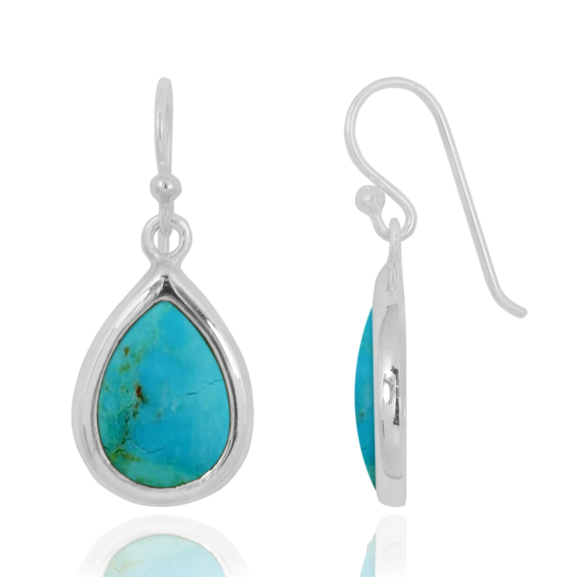 Handmade Compressed Turquoise Oxidized Silver Drop Earrings for Women | Boho Chic Jewelry | Perfect for Parties, Weddings & Everyday Wear