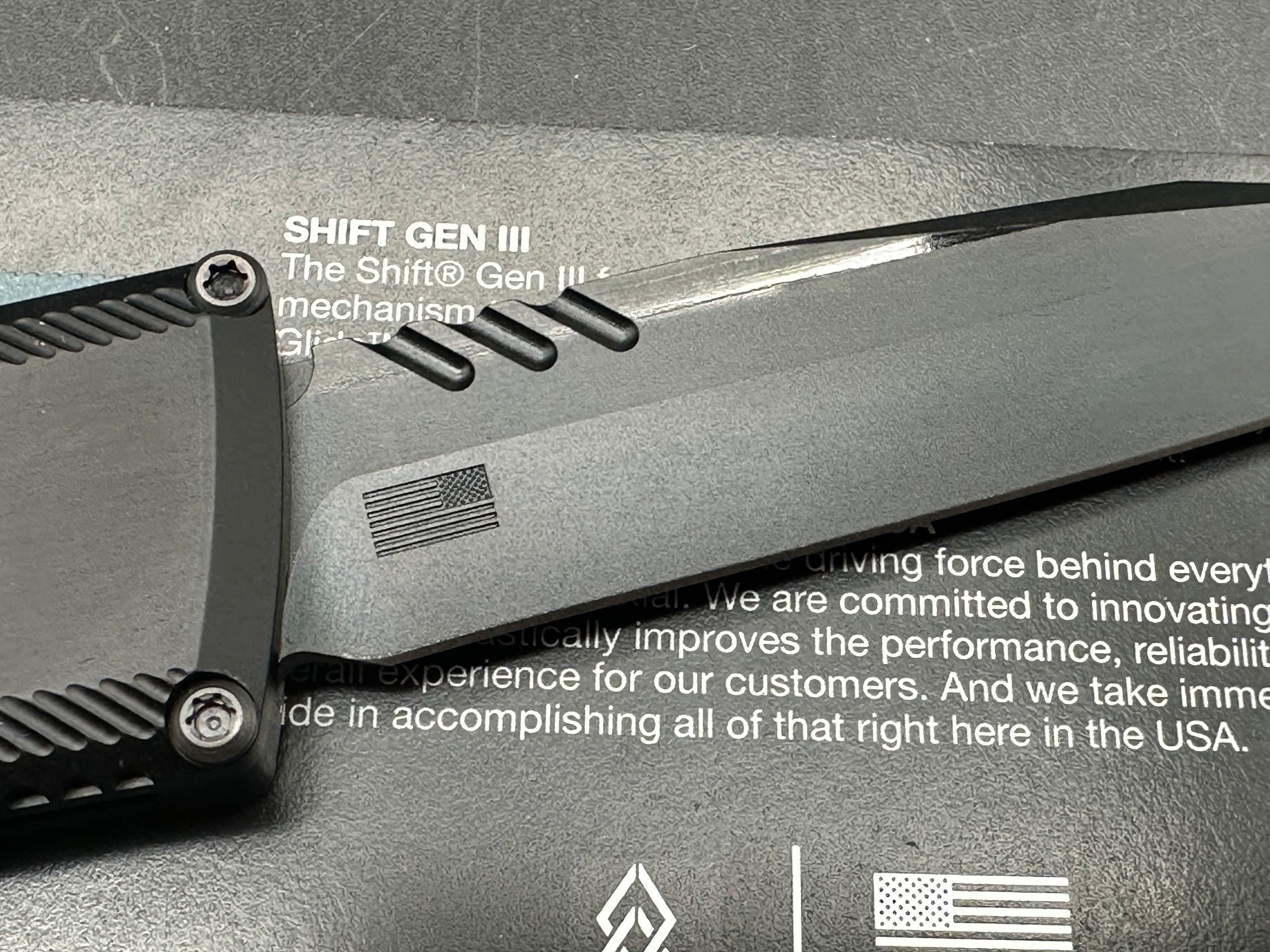 AXIAL Shift Gen 3 Wharncliffe DLC Coated Folding Knife - EDC Pocket Knife for Outdoor, Camping & Everyday Carry