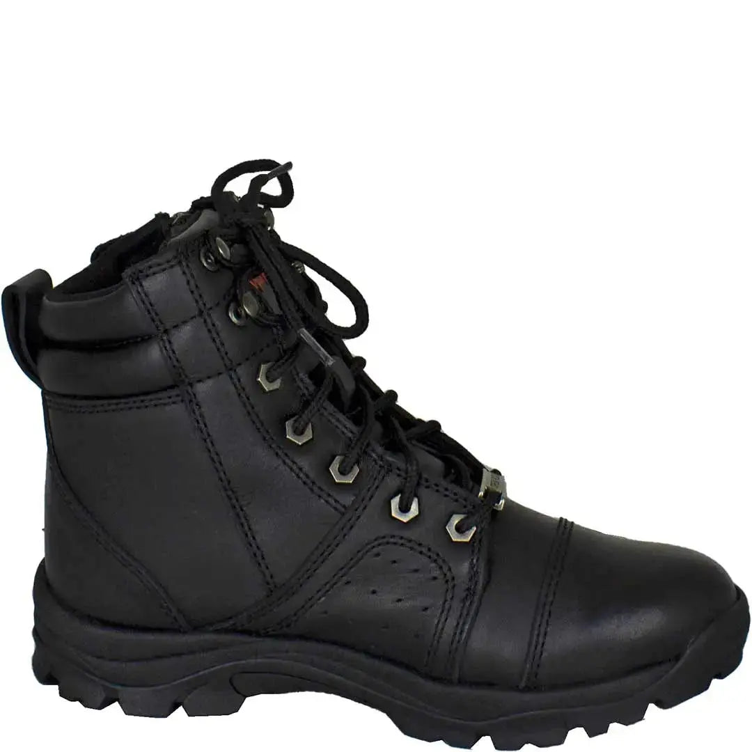 Open Road Women's SWAT Motorcycle Boots - Black Leather Riding Boots for Harley & Cruiser Bikes - Perfect for Long Rides & Motorcycle Events