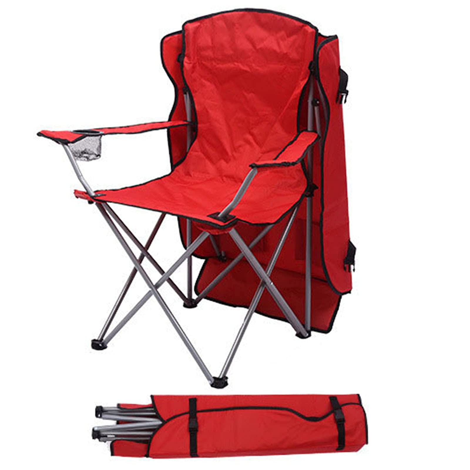 Outdoor Folding Beach Lounge Chair with Sun Canopy - Adjustable Portable Armchair for Camping, Travel, Pool, Backyard & Porch - Lightweight & Comfortable - Perfect for Beach Relaxation, Picnics & Outdoor Adventures (Blue)