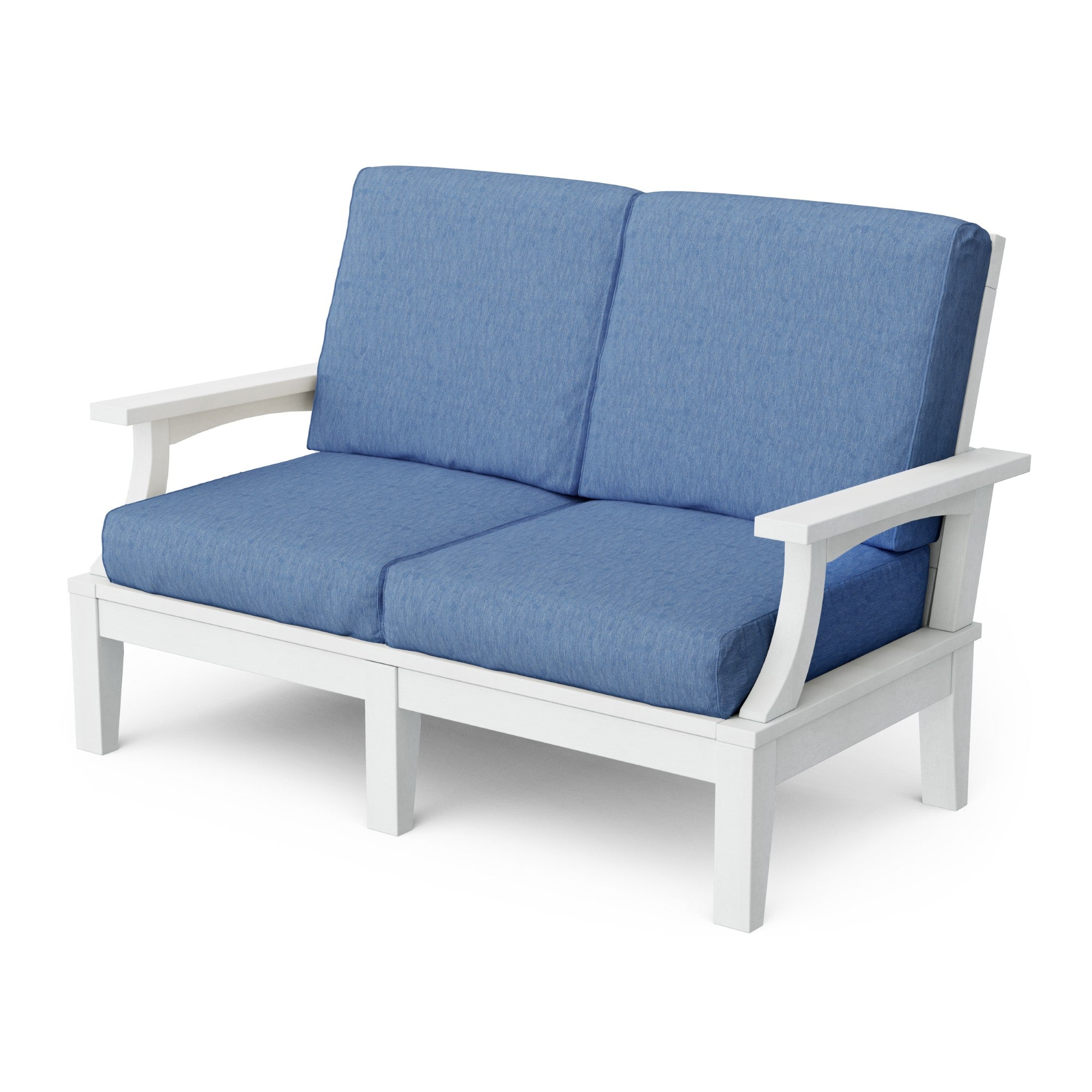 Heritage Deep Seating Love Seat Cushioned Sofa - Outdoor Patio Furniture for Garden, Poolside & Backyard Relaxation