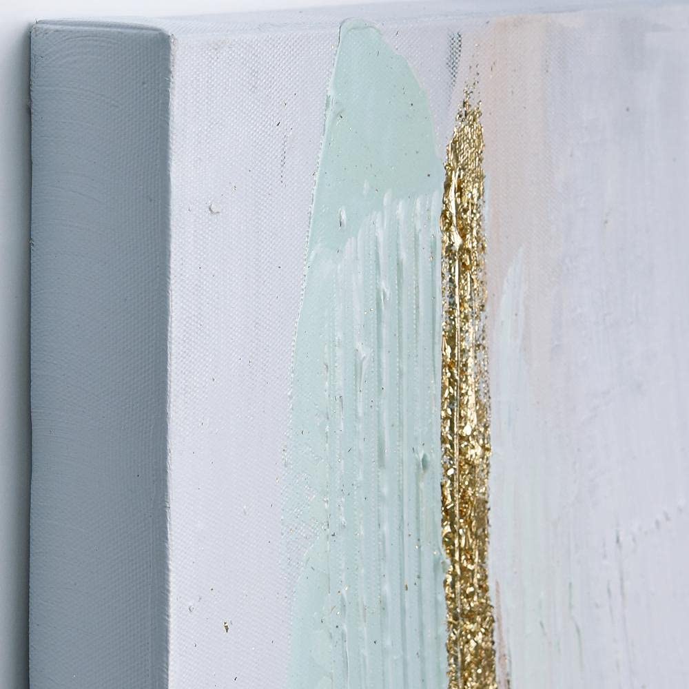 Martin Edwards Hand Painted Abstract Canvas Wall Art - Golden Streaks Textured Painting 40x30 Inches Unframed - Perfect for Living Room, Bedroom & Office Decor