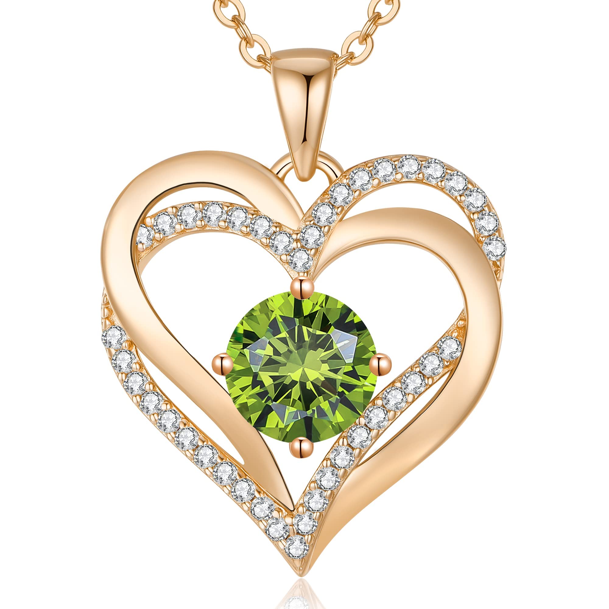 LOUISA SECRET Love Heart Birthstone Necklace for Women - 925 Sterling Silver Pendant Jewelry | Perfect Birthday Gift, Anniversary Present for Wife, Mother's Day Gift | Ideal for Romantic Occasions, Special Celebrations & Everyday Wear