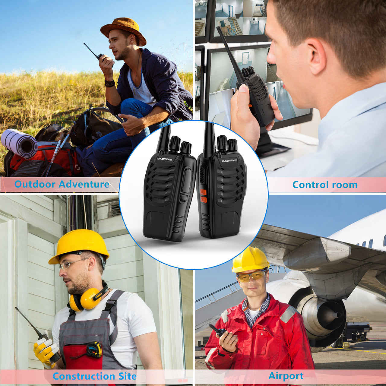 Baofeng BF 888S Two-Way Radio [2 Pack] - UHF 400-470MHz, 5W High Power, 16 Channels with CTCSS/DCS, Built-in Flashlight - Ideal for Outdoor Adventures, Construction Sites, and Emergency Communication