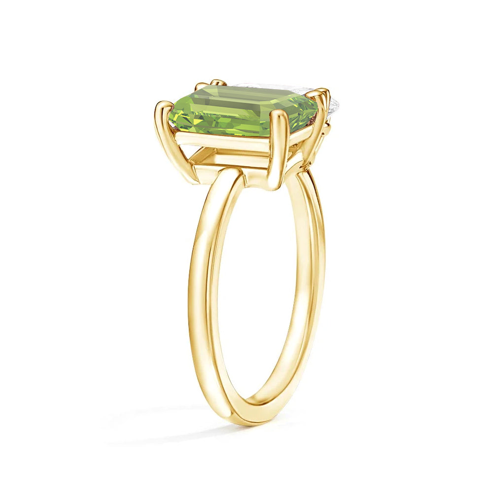 Personalized Toi et Moi Peridot Birthstone Ring for Women - Custom Anniversary Gift for Her - Perfect for Wedding, Engagement & Romantic Occasions