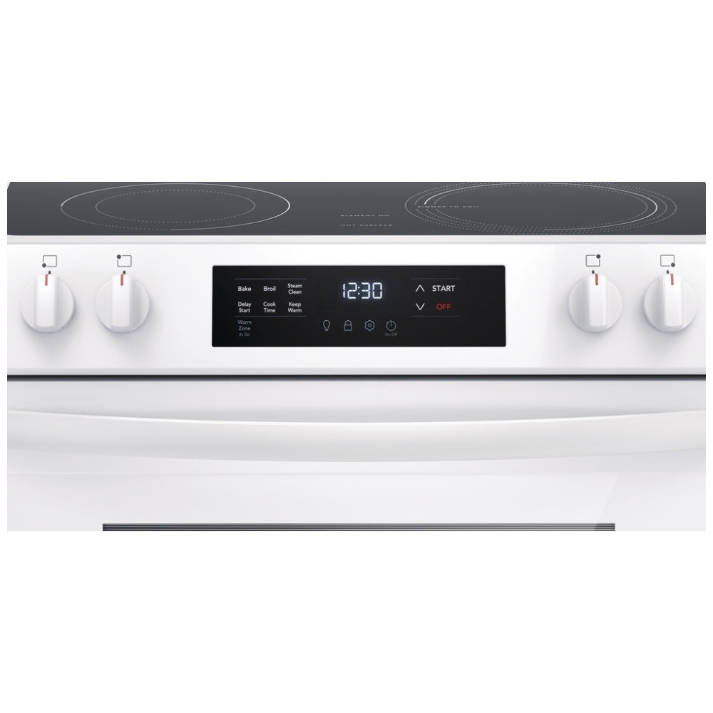 Frigidaire FCFE306CAW 30-Inch White Front Control Electric Range - Perfect for Modern Kitchens, Baking & Family Cooking