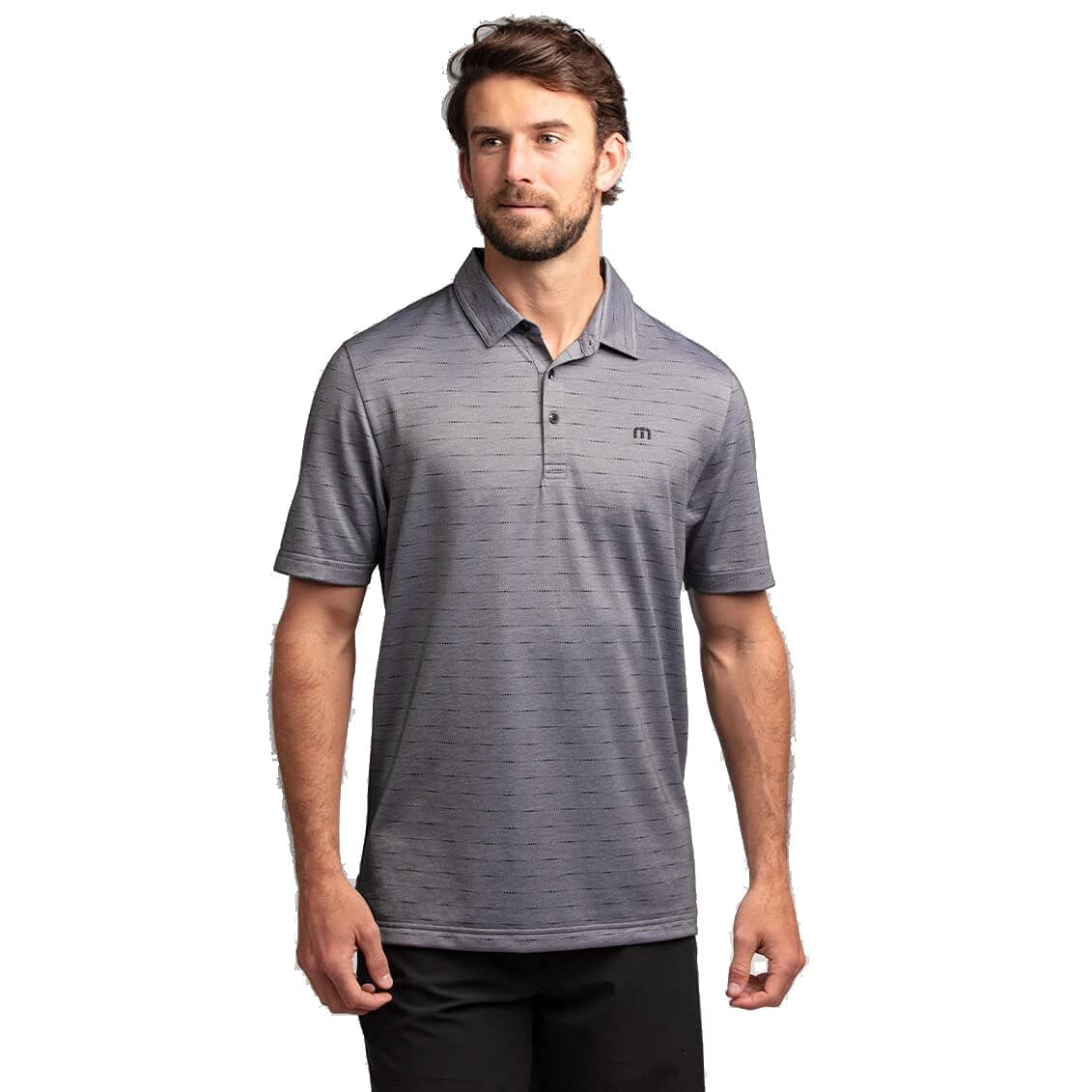 **TRAVISMATHEW Men's Attached Golf Polo Shirt - Moisture-Wicking, UV Protection & Breathable for Golf, Casual & Outdoor Activities**
