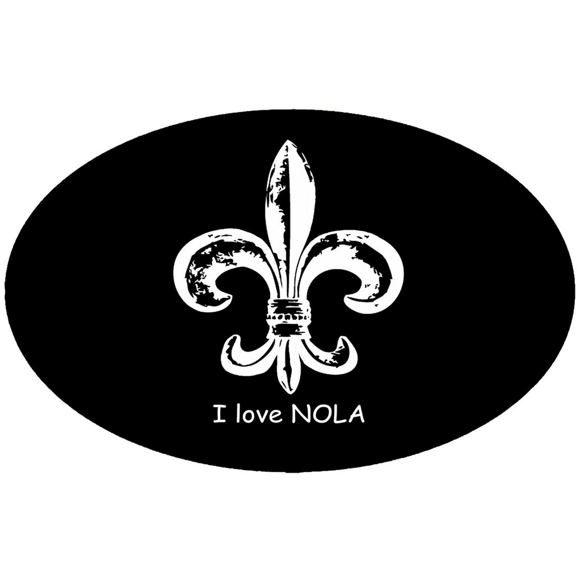 I Love NOLA Oval Car Bumper Sticker - Decorative Vinyl Decal for Cars, Laptops & Windows | Show Your New Orleans Pride