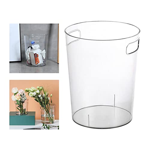 Small Clear Trash Can with Handles - 10.6