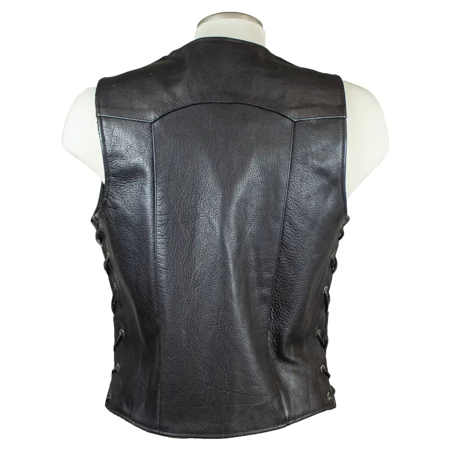 Open Road Women's Western Style Leather Vest - Cowhide Biker Jacket for Casual Wear & Outdoor Adventures | Perfect for Rodeo, Motorcycle Riding & Country Fashion