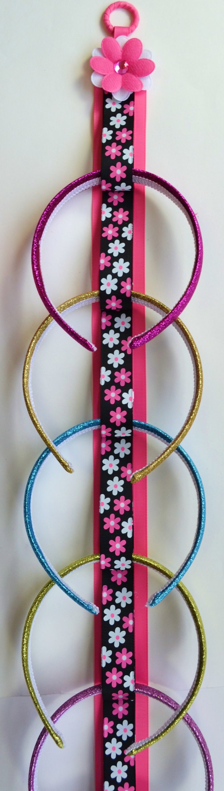 Funny Girl Designs Boutique Handmade Ribbon Headband Holder - Organize Hair Accessories in Style | Perfect for Bedroom, Bathroom & Dressing Table Decor