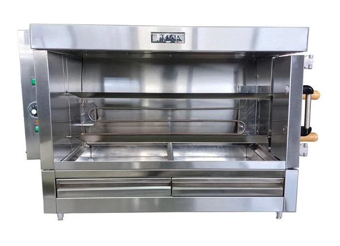 AMPTO Electric Chicken Rotisserie - Large Capacity for 10 Chickens | Commercial & Home Use | Perfect for Restaurants, Catering & Backyard BBQs