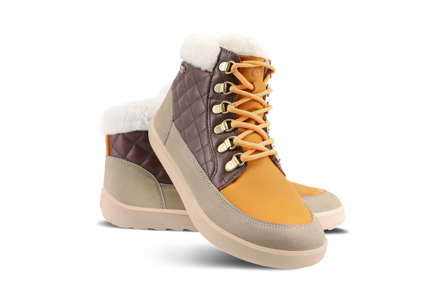 Barefoot Boots for Women - Be Lenka Olivia in Taupe, Dark Brown & Orange | Comfortable Minimalist Shoes for Walking, Hiking & Everyday Wear