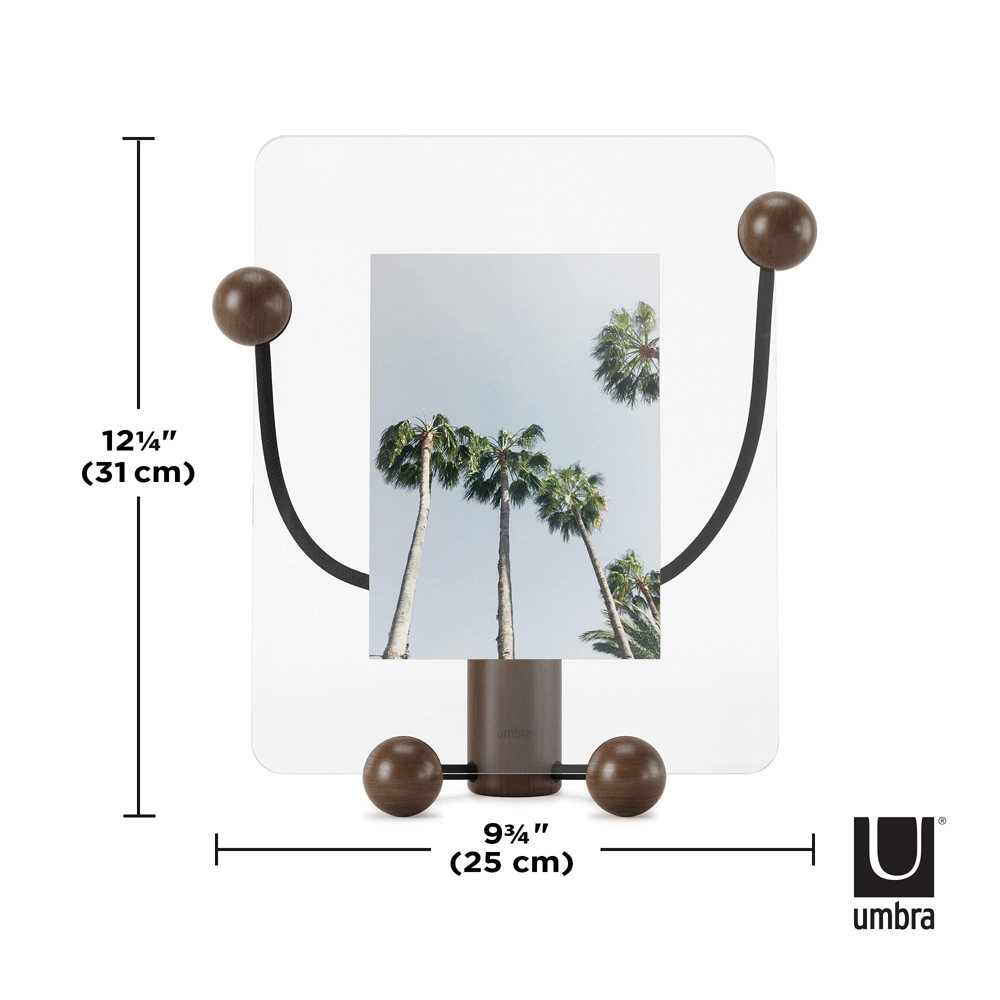 Umbra Woody 8x10 Walnut Picture Frame - Perfect for Home Decor, Office Display & Photo Gifts