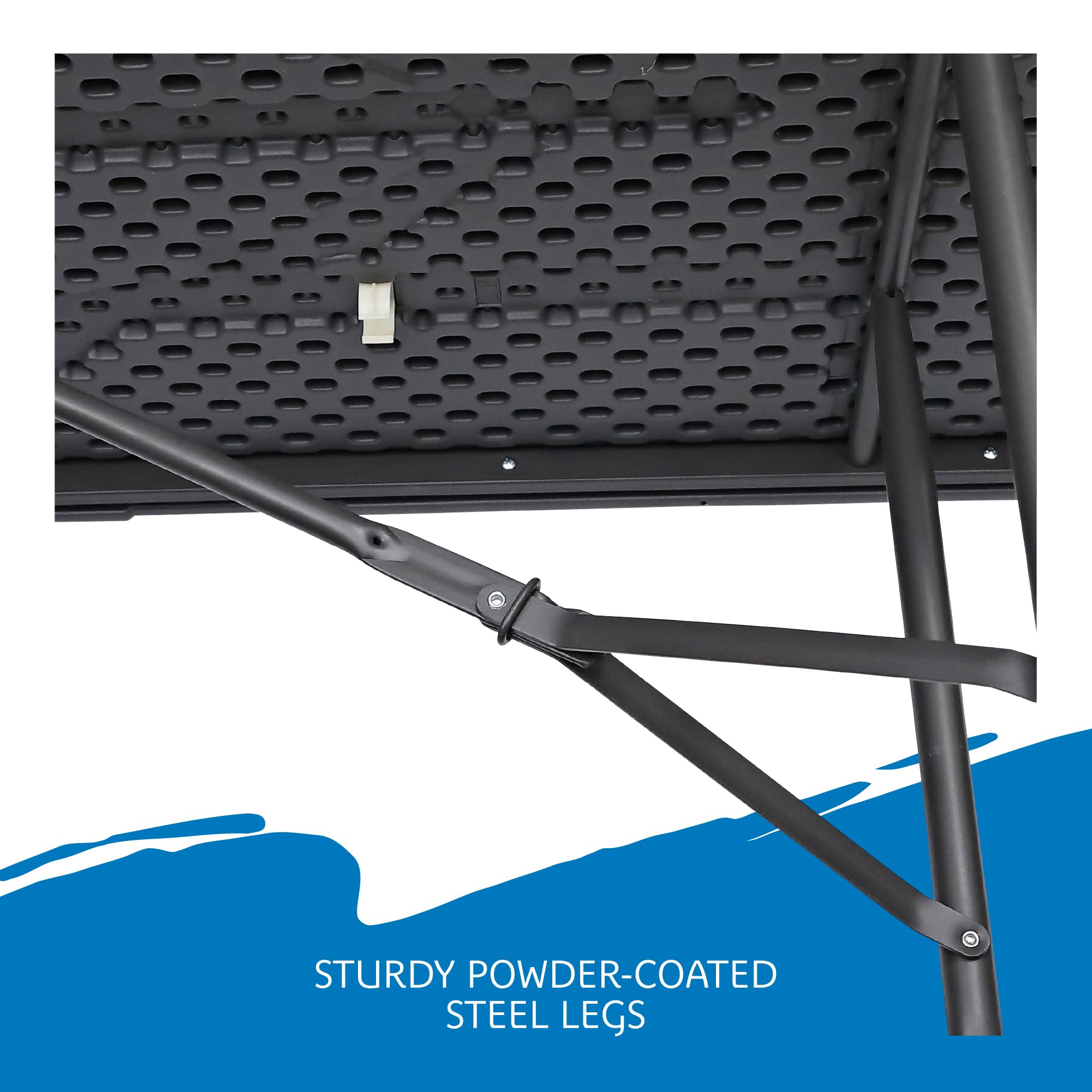 Indestructible Iceberg 1200 Series Folding Table 30x96 Inches - Heavy Duty Center-Fold Design for Indoor & Outdoor Use - Charcoal Finish - Perfect for Parties, Camping, and Events