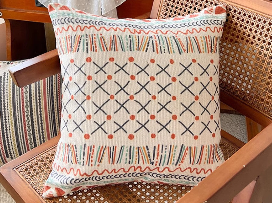 Modern Geometric Pillow Covers - Oriental Square Throw Pillows for Couch & Sofa - Boho Decorative Cushion Covers for Living Room, Bedroom, and Dining Room - Perfect for Home Decor, Accent Seating, and Cozy Interior Styling