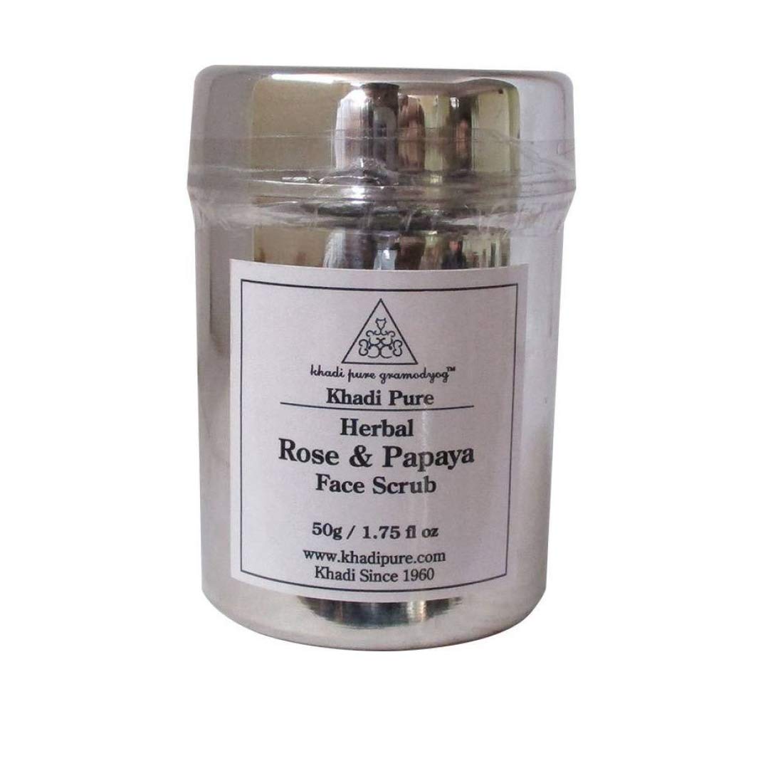 Khadi Pure Herbal Rose & Papaya Face Scrub 50g - Natural Exfoliator for Glowing Skin | Gentle Cleansing for All Skin Types | Perfect for Daily Skincare Routine