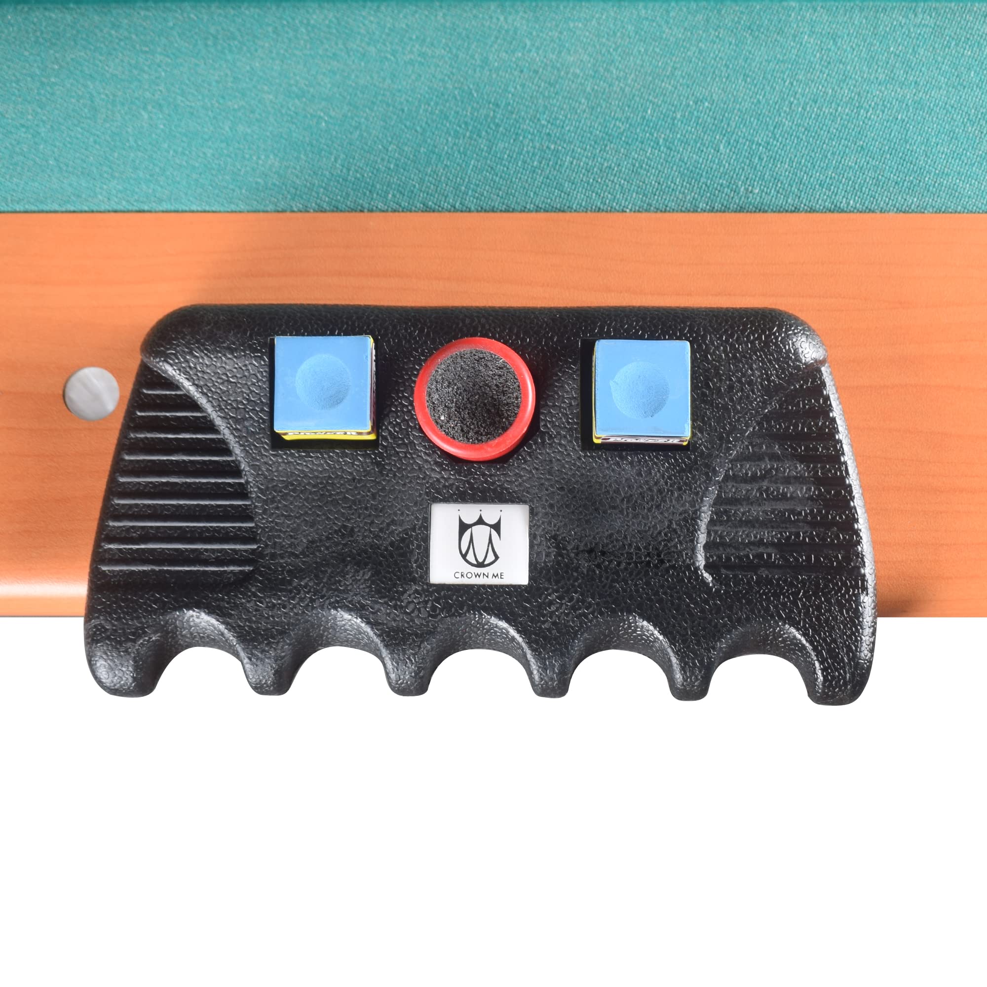 Portable Weighted Billiard Cue Rack - 5 Holes with Chalk Holder for Pool & Snooker