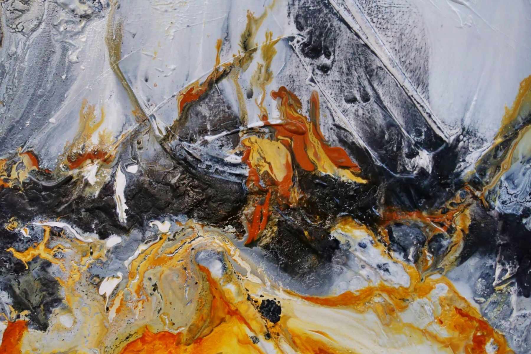 Granite Sienna 190x100cm Black Textured Abstract Canvas Painting - Modern Wall Art for Living Room, Bedroom & Office Decor