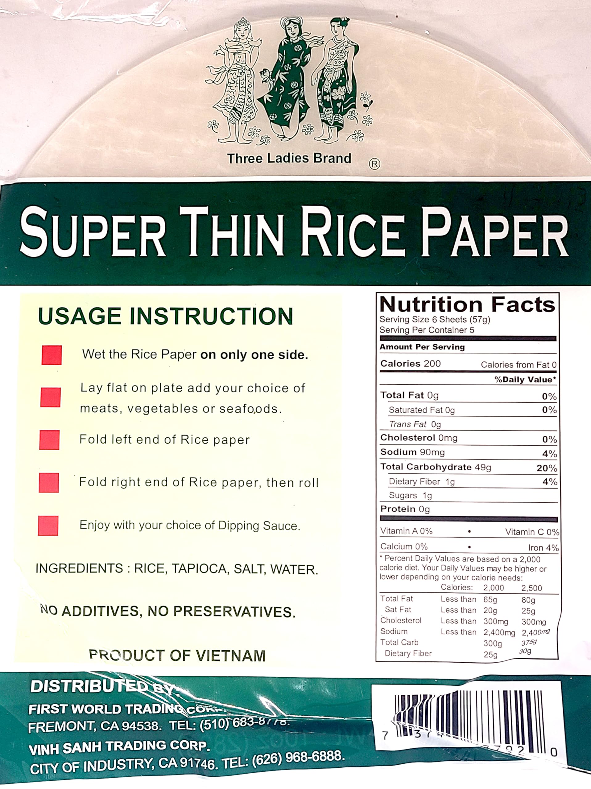 Premium Spring Roll Rice Paper Wrappers - Banh Trang (28cm Large Size, 10oz x 2) with Mini Silicone Tongs - 3-Piece Set for Vietnamese Fresh Rolls, Summer Rolls & Healthy Wraps - Perfect for Home Cooking, Meal Prep & Asian Cuisine
