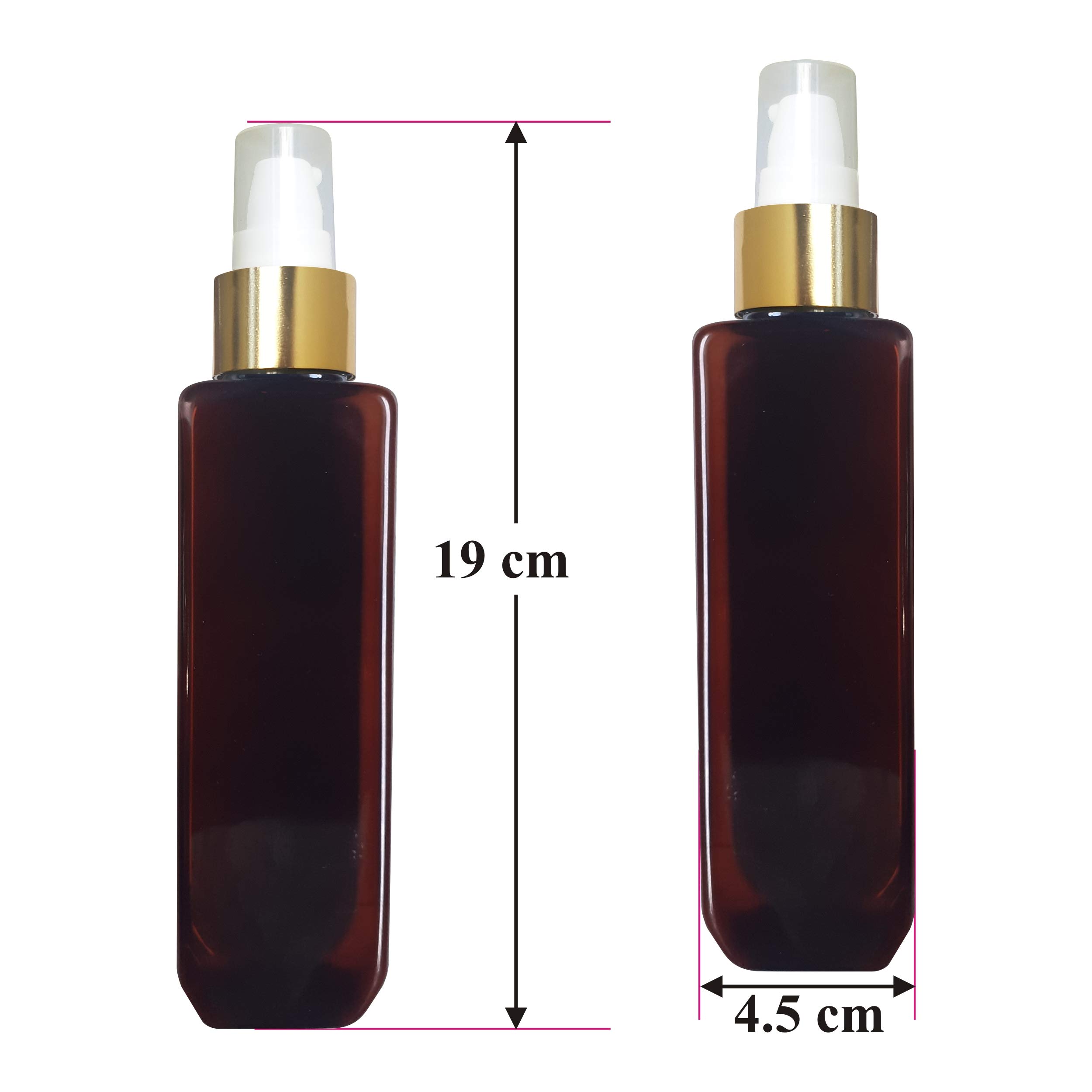 MARKSCLEAR Zenvista 200ml Amber Empty Pump Bottle (Pack of 3) - Refillable Cosmetic Dispenser for Shampoo, Hair Oil, Sanitizer & Essential Oils | Perfect for Travel, Salon Use & DIY Beauty Products