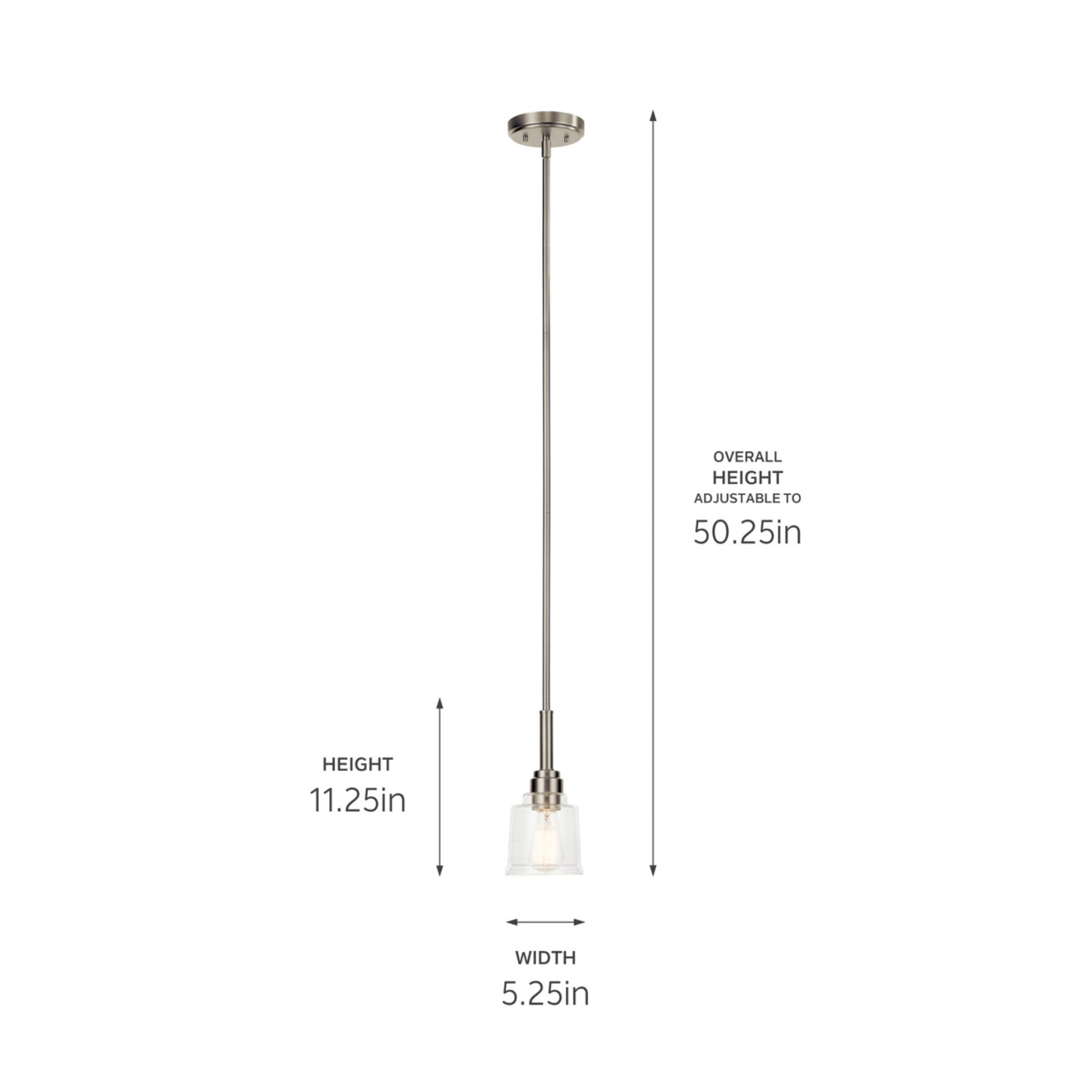 Aivian 5 Inch Modern Pendant Light with Nickel Finish - Perfect for Kitchen Island, Dining Room, and Bedroom Lighting