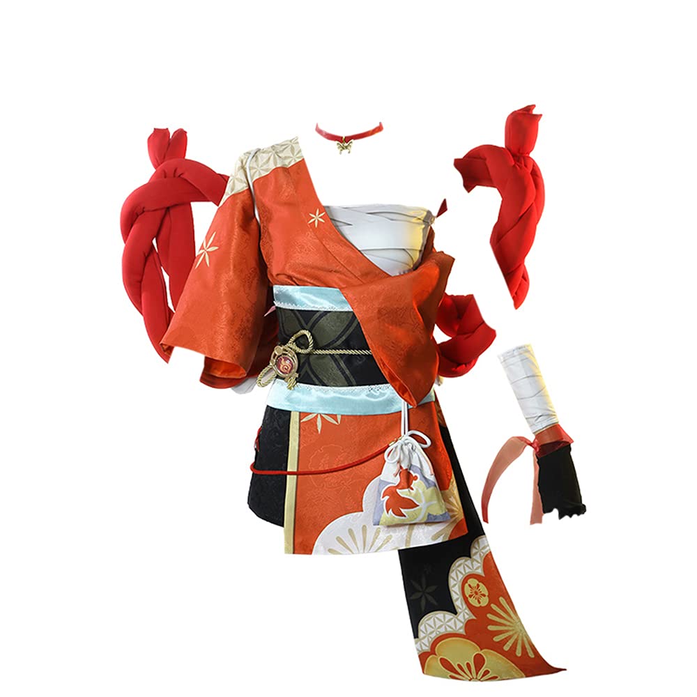 Genshin Impact Yoimiya Cosplay Costume - Frolicking Flames Outfit for Halloween, Anime Conventions & Themed Parties | Premium Game Character Cosplay Uniform