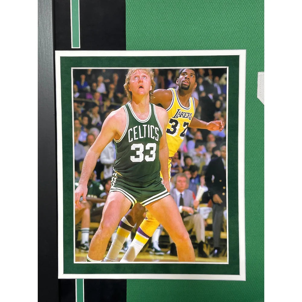 Larry Bird Autographed Boston Celtics Jersey - Framed NBA Memorabilia with JSA COA - Perfect for Sports Collectors & Celtics Fans Display