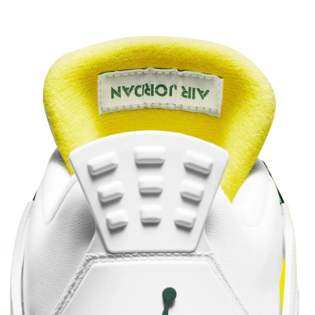 Air Jordan 4 Retro Golf Shoes - White & Metallic Green - Men's Basketball-Inspired Golf Sneakers for Tournament Play & Casual Wear