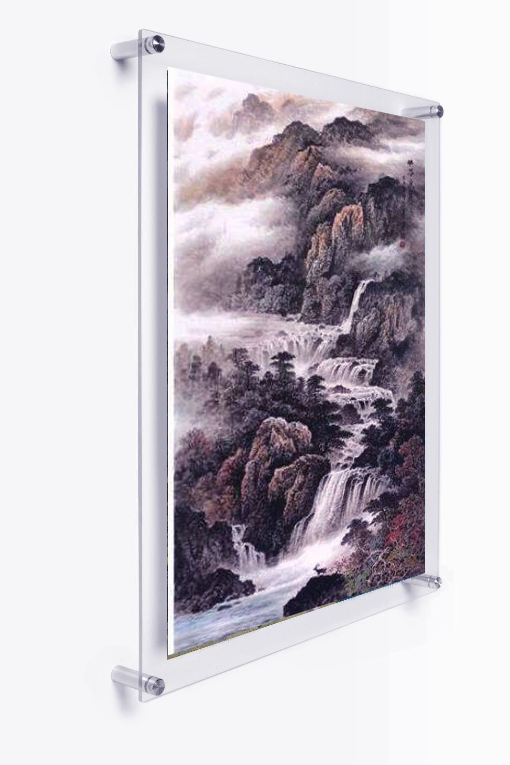 Wall Mounted A4 Acrylic Plexiglass Poster Frame - Clear Floating Lucite Picture Frame for Art Prints, Photos & Posters - Perfect for Home, Office & Gallery Displays