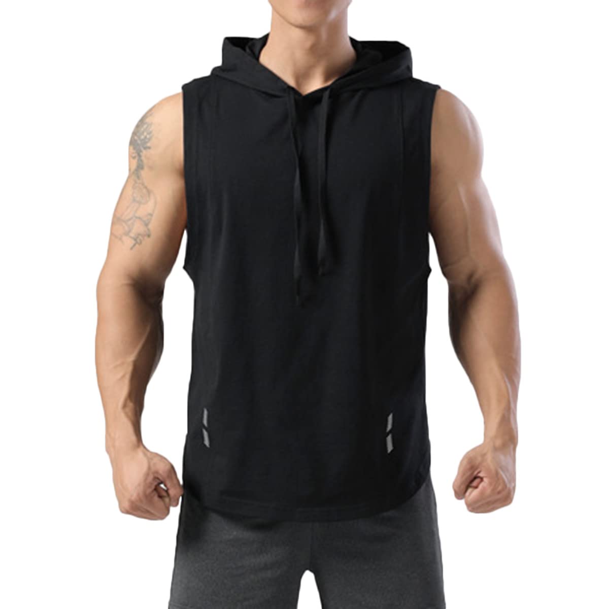 Magiftbox Men's Sleeveless Workout Hoodie - Quick Dry Gym Tank Top for Running, Weightlifting & Outdoor Training - Breathable Athletic Shirt for Summer Workouts
