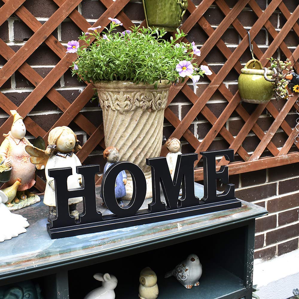 Rustic Wooden Home Letter Sign - Free Standing Cutout Word Decor for Living Room, Bedroom & Entryway - Farmhouse Style Table Sign for Cozy Home Decor
