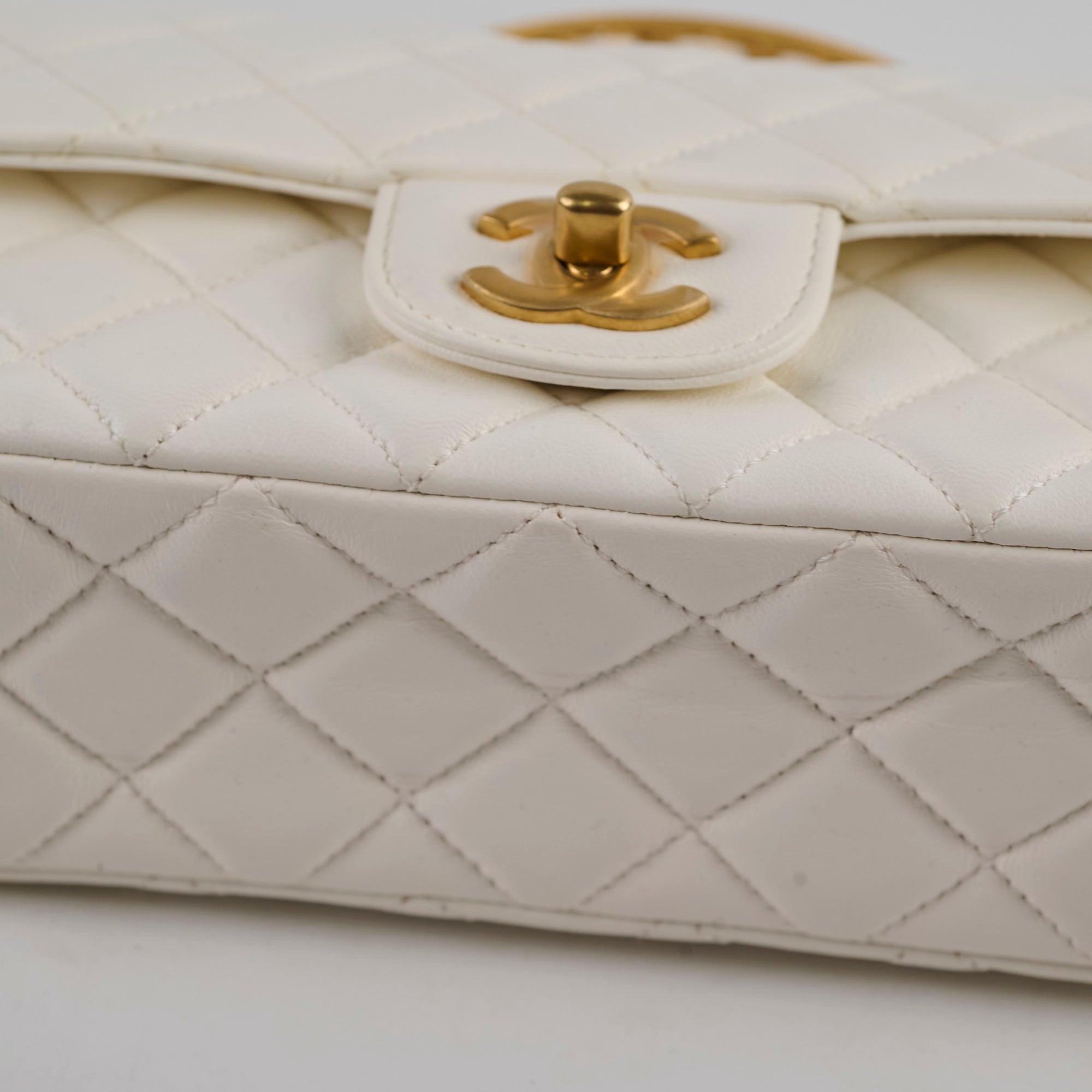 Chanel Mini Rectangle Top Handle Bag - Genuine Lambskin Leather with Microchip - Perfect for Evening Parties, Date Nights & Luxury Gift Giving