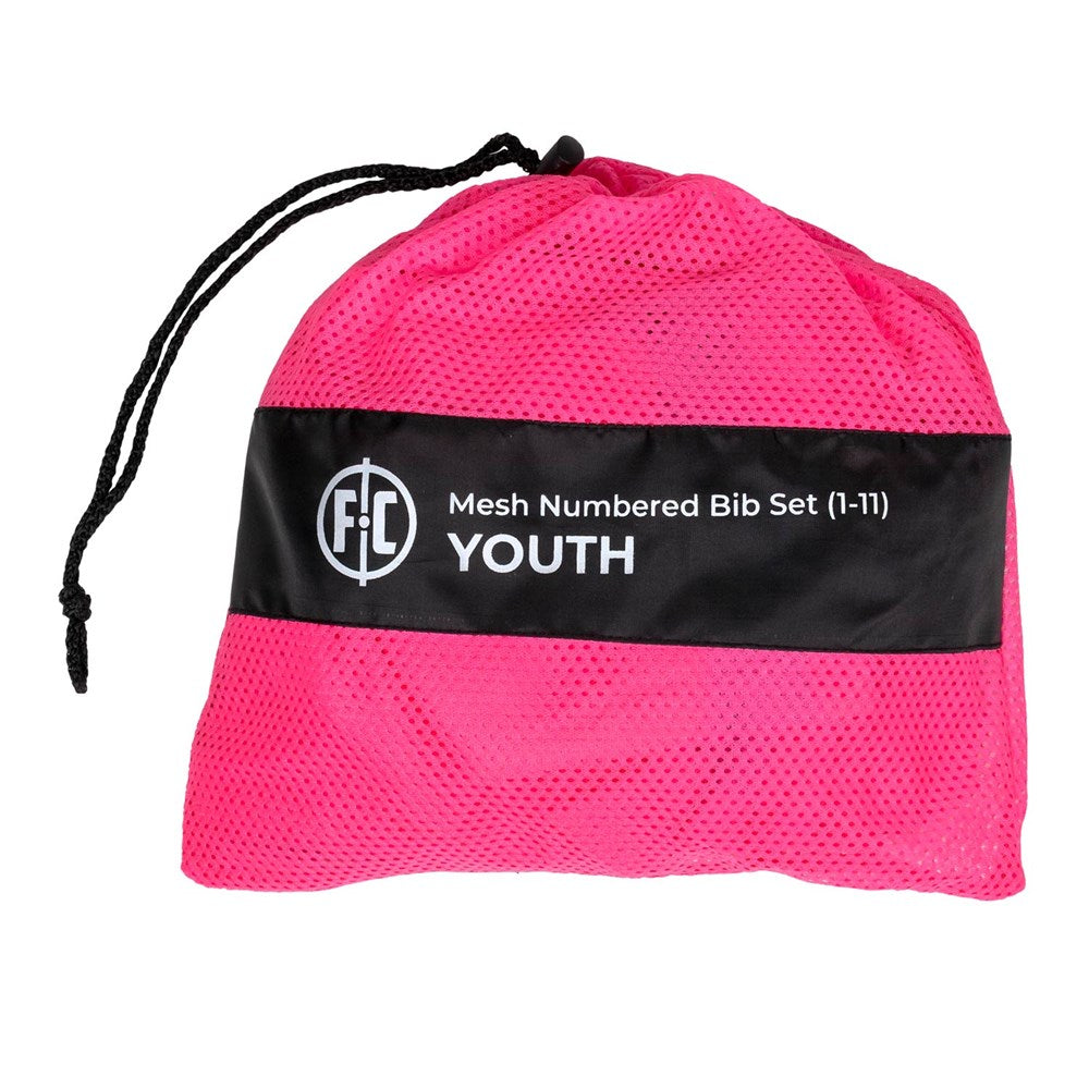 FC Mesh Numbered Training Bib Set for Youth Soccer - Breathable Pink Practice Vests with Numbers - Perfect for Team Drills, Scrimmages and Youth Sports Training