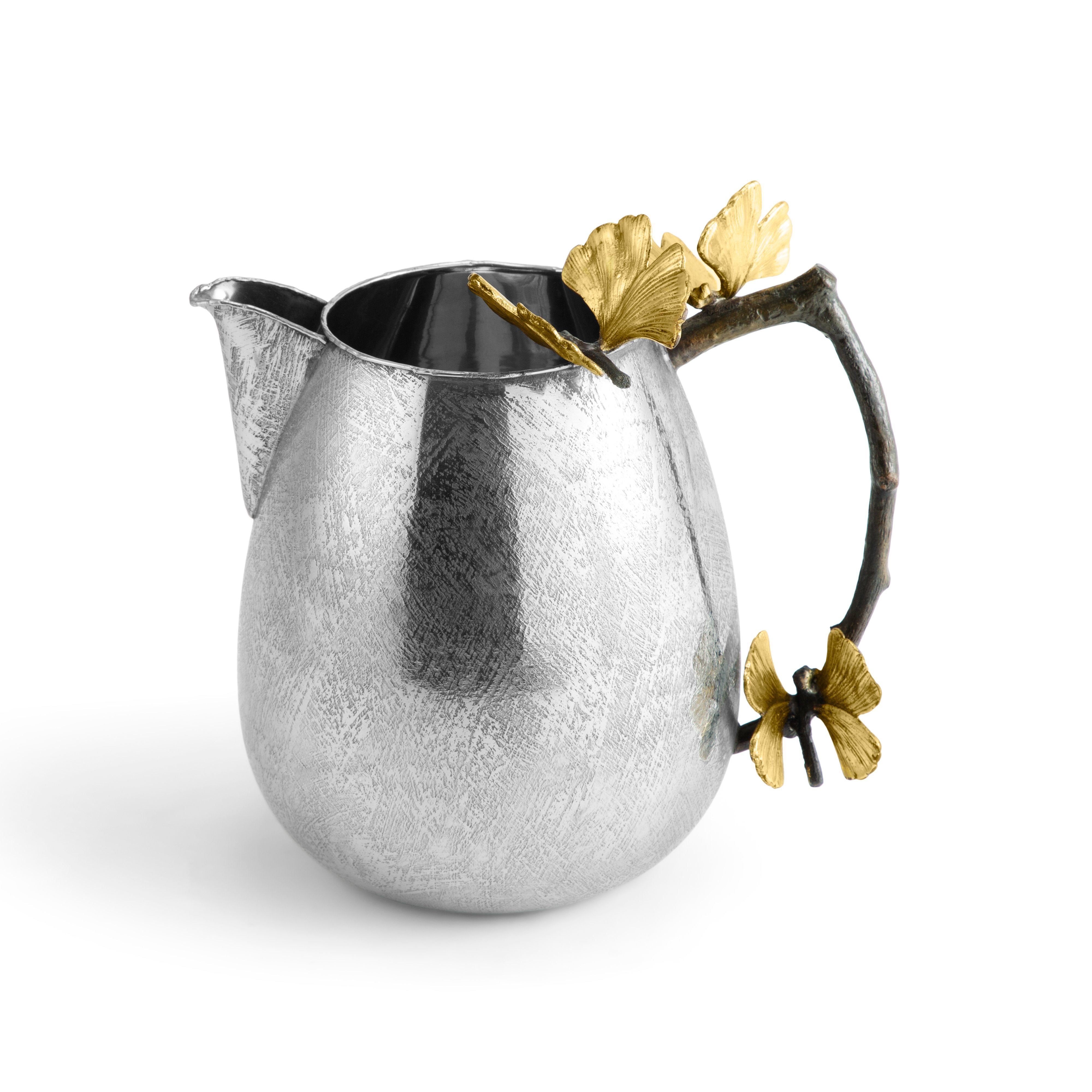 Elegant Butterfly Ginkgo Pitcher - Handcrafted Ceramic Water Pitcher with Unique Floral Design - Perfect for Home Decor, Tea Parties & Gift Giving