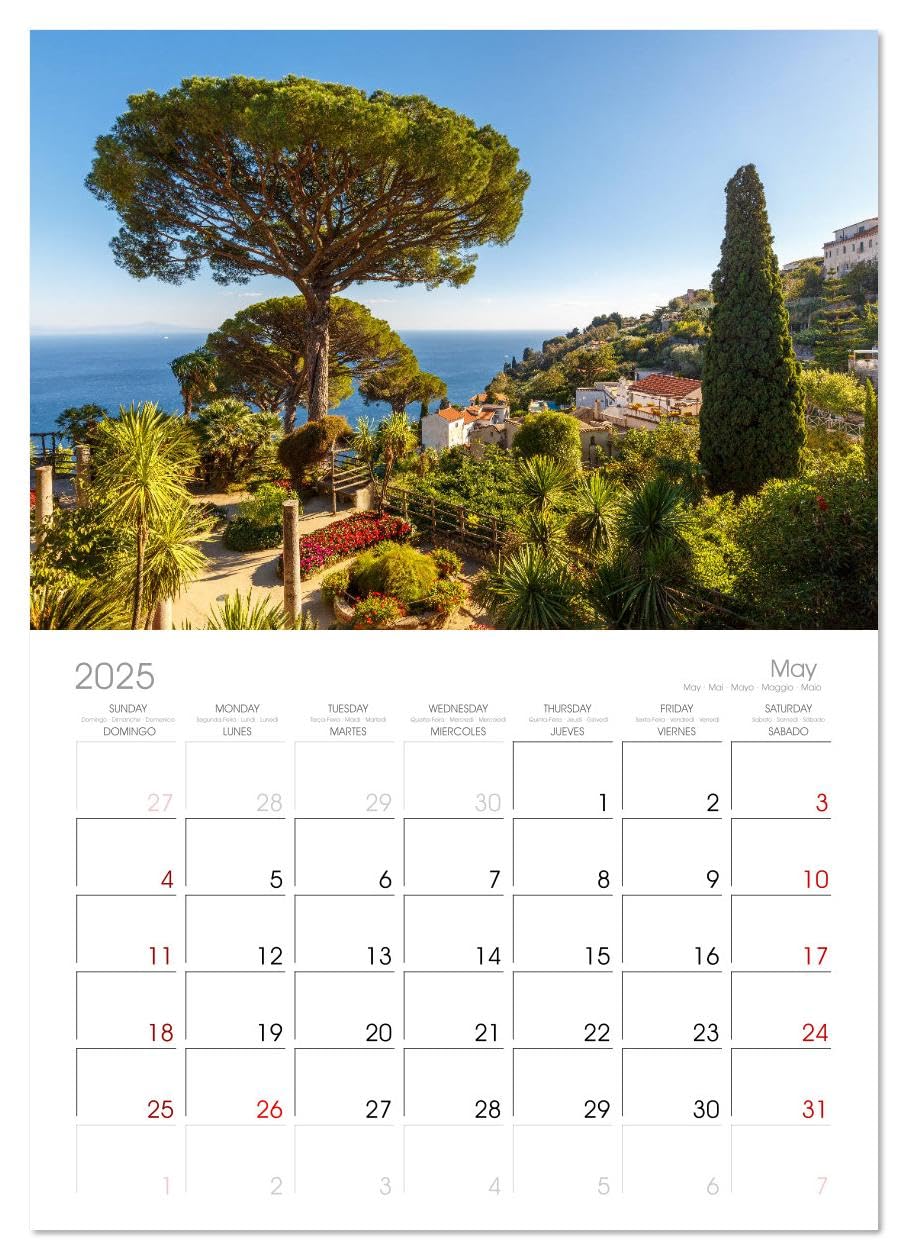 2025 Italy Travel Wall Calendar - Tuscany to Sicily Scenic Views | 11.7x16.5 Inch 14-Month Large Format | Perfect for Home, Office & Gift | CALVENDO Monthly Planner