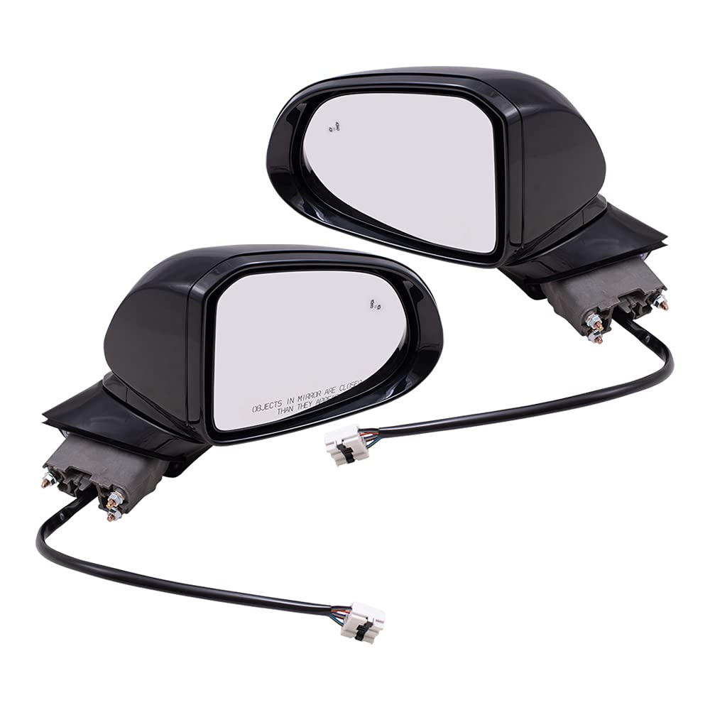 Brock Replacement Power Side Mirrors for 2019 Hyundai Santa Fe - Textured Black Heated Driver & Passenger Mirrors (No Turn Signal/Camera) | Perfect for Winter Driving & Enhanced Visibility