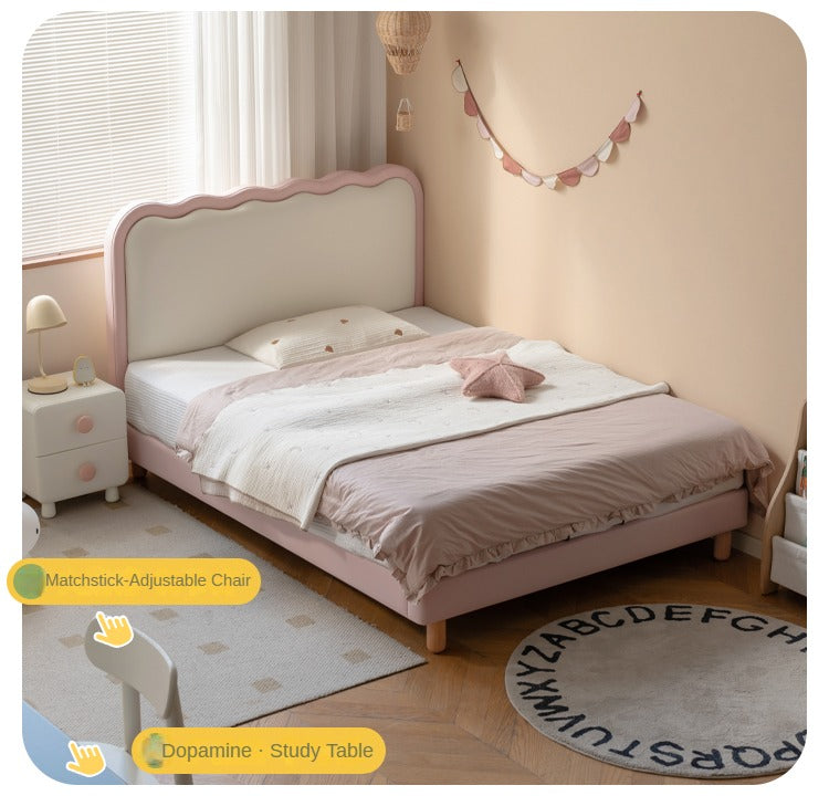 Organic Leather Kids Soft Bed - Comfortable & Durable Toddler Bed for Boys & Girls | Perfect for Nursery, Bedroom & Playroom