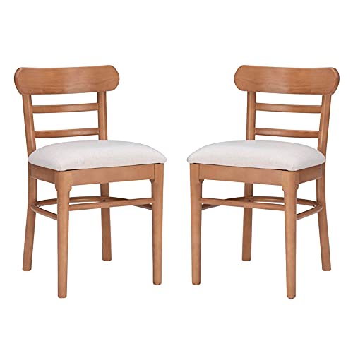 Riverbay Furniture Transitional Wood Dining Chairs Set of 2 - Brown Wooden Side Chairs for Kitchen, Dining Room & Breakfast Nook - Comfortable & Stylish Seating for Home Decor