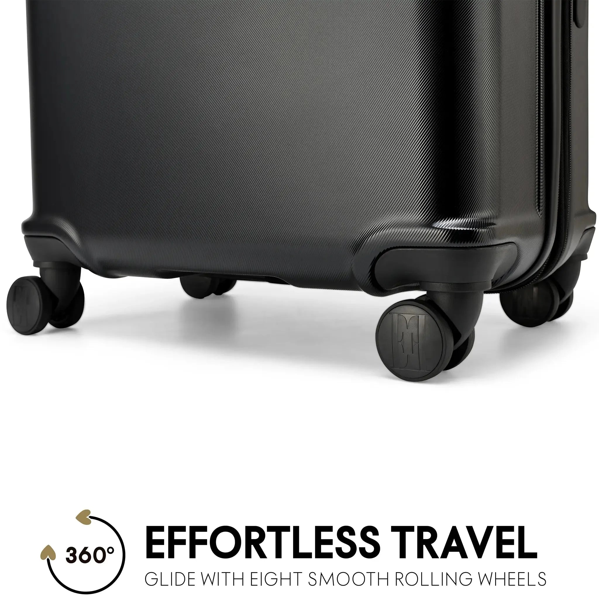 3-Piece Expandable Polycarbonate Luggage Set - Lightweight Durable Suitcase for Travel, Business & Vacation - TSA Lock & 360° Spinner Wheels (Black) | Perfect for International Flights, Family Trips & Business Travel