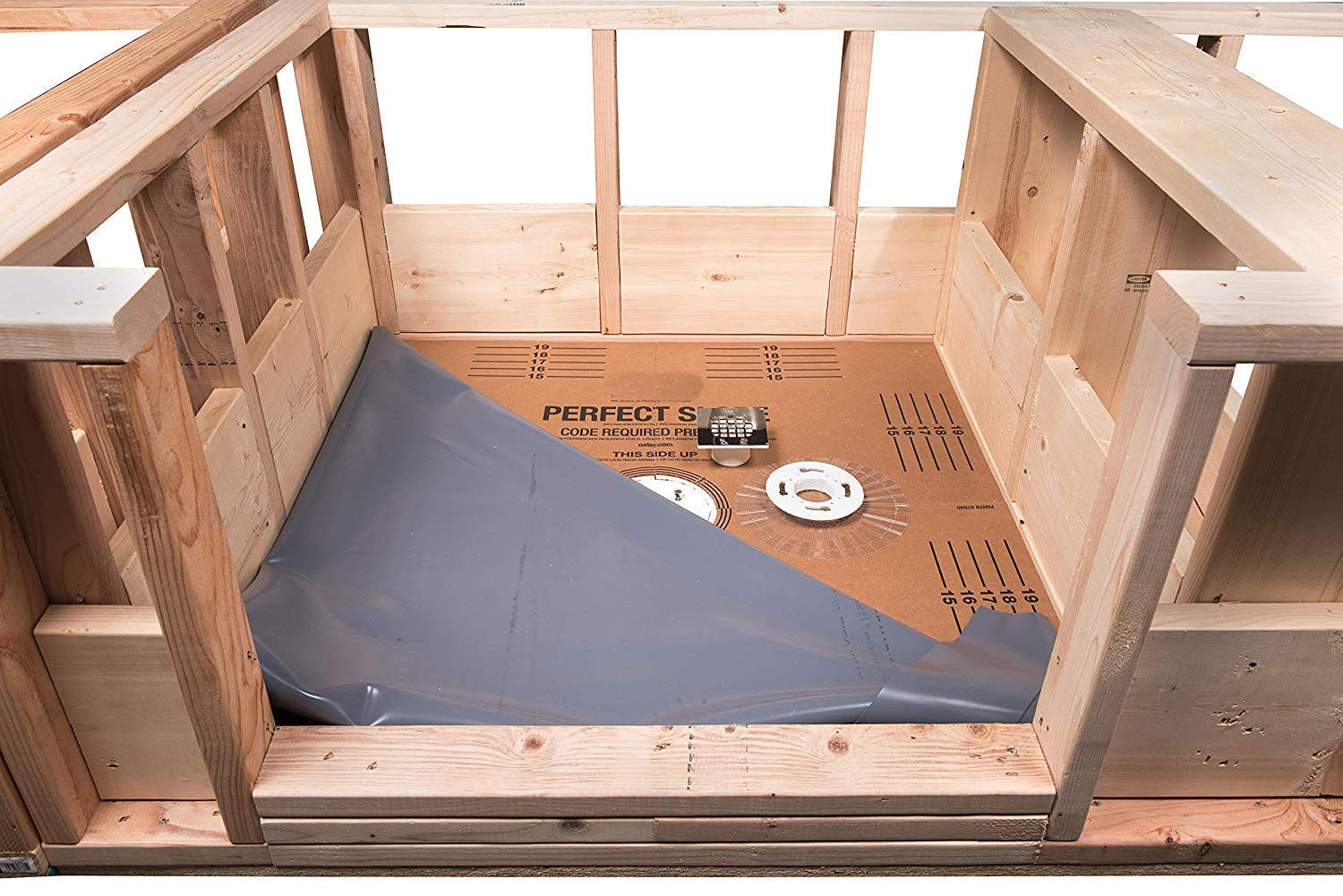 5x8 Shower Pan Liner Kit - Waterproof & Durable Bathroom Floor Protection for Showers, Baths & Wet Areas - Easy Installation & Mold Resistant