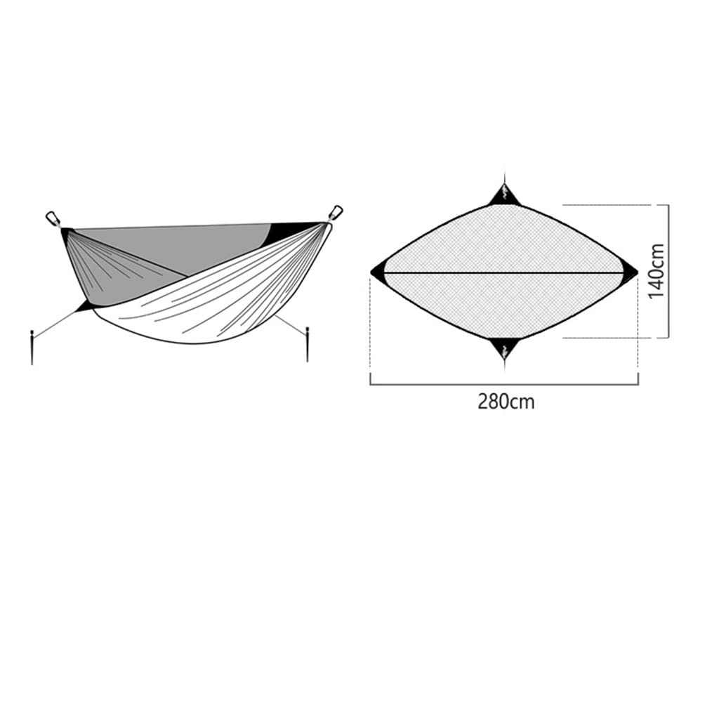Premium Camping Hammock with Mosquito Net & Tree Straps - 280x140cm Portable Travel Hammock with Heavy-Duty D Carabiners - Lightweight for Backpacking, Beach, Backyard & Outdoor Adventures (Brown) - Perfect for Relaxing, Hiking & Camping Trips