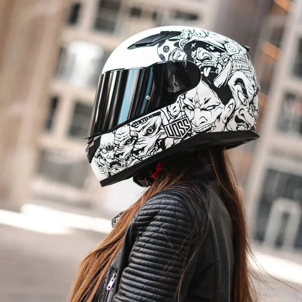 Voss 988 Moto 1 Populace Motorcycle Helmet - Lightweight DOT Approved Full Face Helmet for Men & Women - Perfect for Street Biking, Cruiser Riding & Commuting