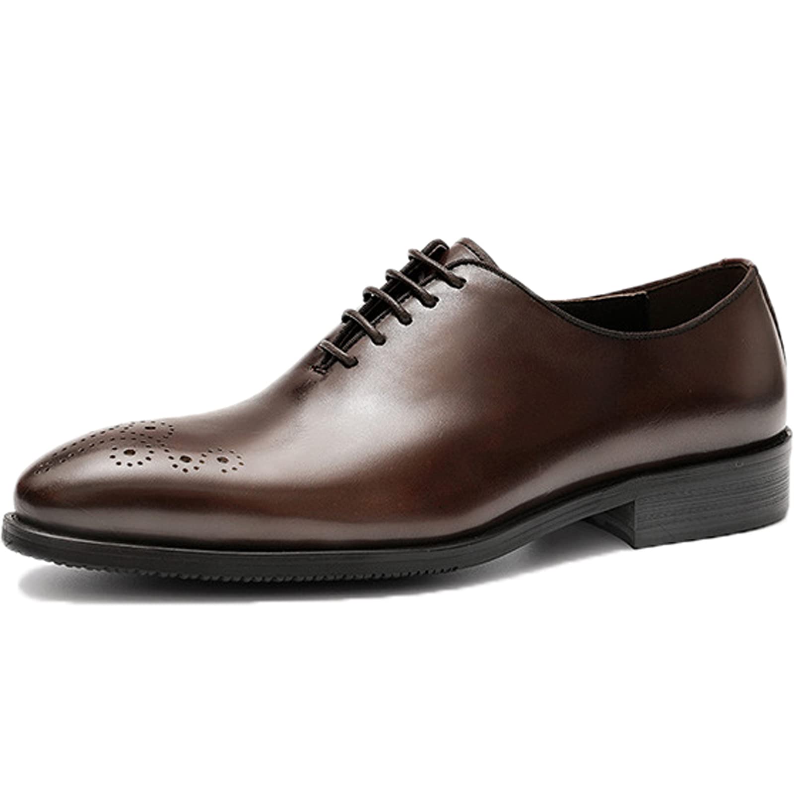 Men's Oxford Dress Shoes - Casual Leather Brogue Lace Up Business Formal Shoes with Pointed Toe | Perfect for Office, Wedding & Formal Occasions