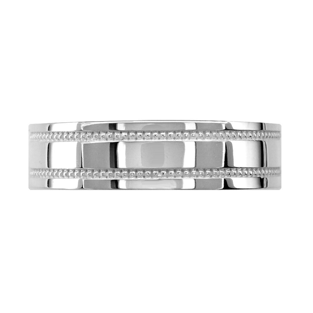Sterling Silver 6mm Wide Men's Wedding Band with Bead Detail - Perfect for Engagement, Anniversary & Everyday Wear