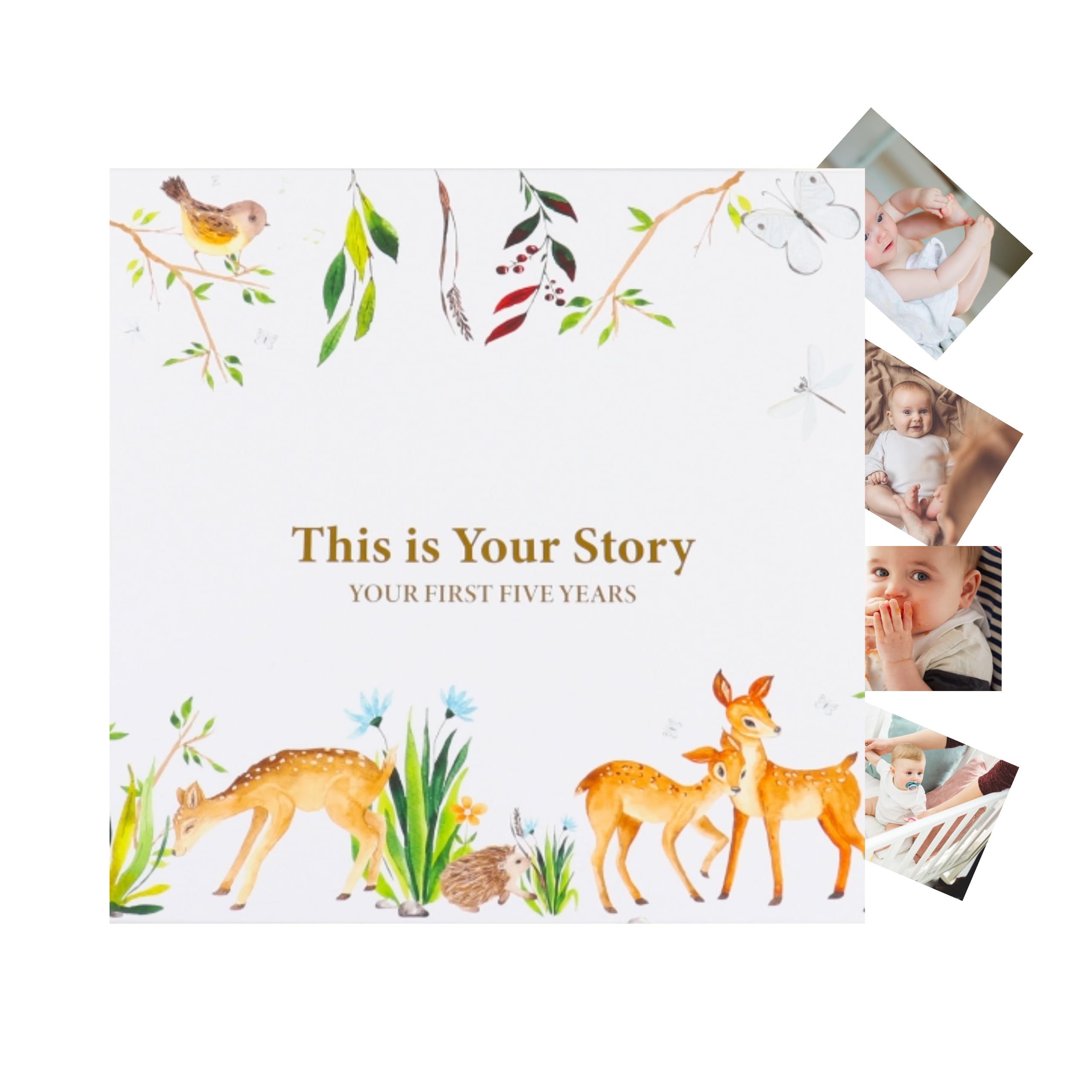 SNUGGLY CUB Baby Memory Book for Boys & Girls - First 5 Years Baby Scrapbook Album with Milestone Tracker - Gender Neutral Modern Baby Keepsake Journal - Perfect for Baby Showers, 1st Birthday Gifts & Family Memory Preservation